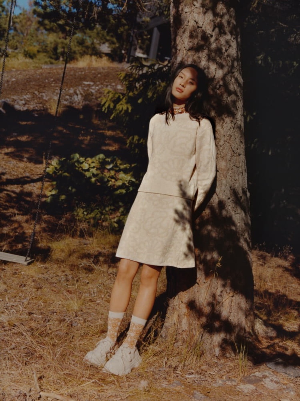 Marimekko x Uniqlo sweater and skirt set